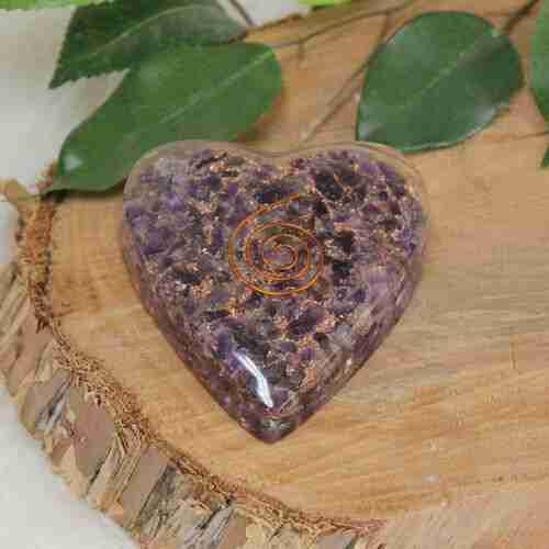 (image for) Amethyst Orgonite Heart