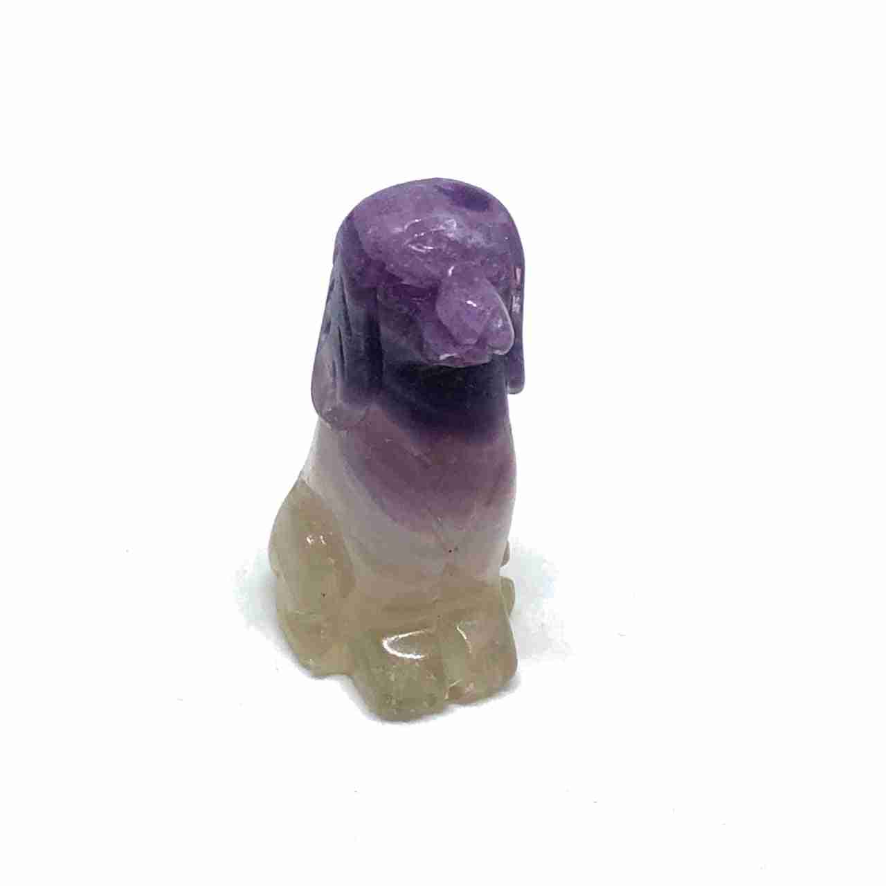 (image for) Purple Fluorite Dog Figurine