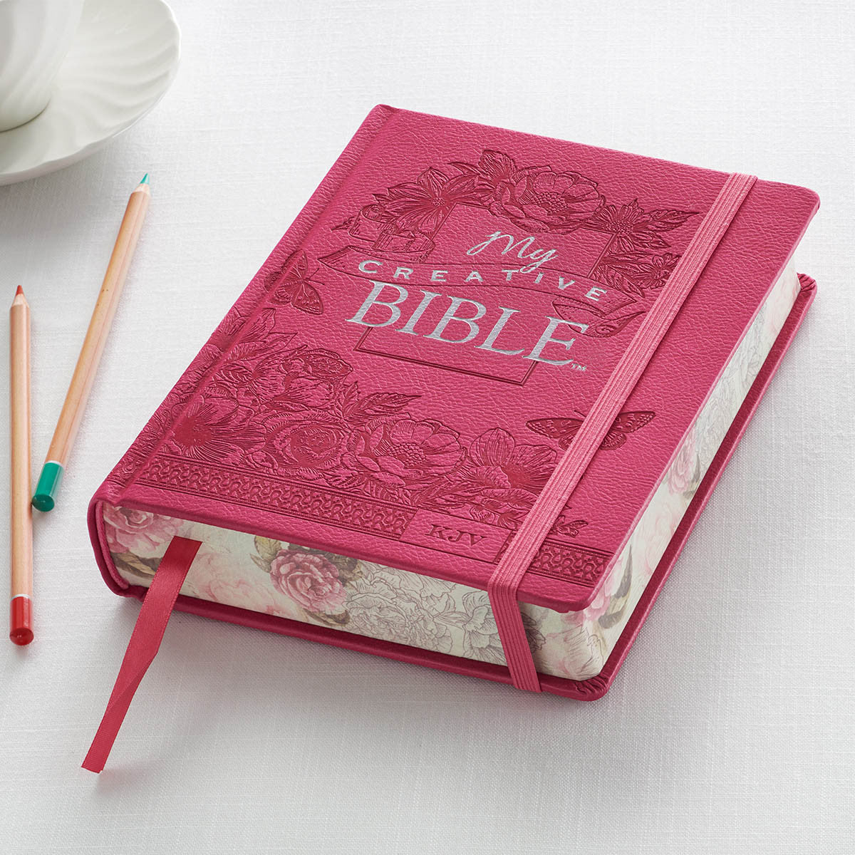 (image for) KJV My Creative Bible - Pink Faux Leather Hardcover