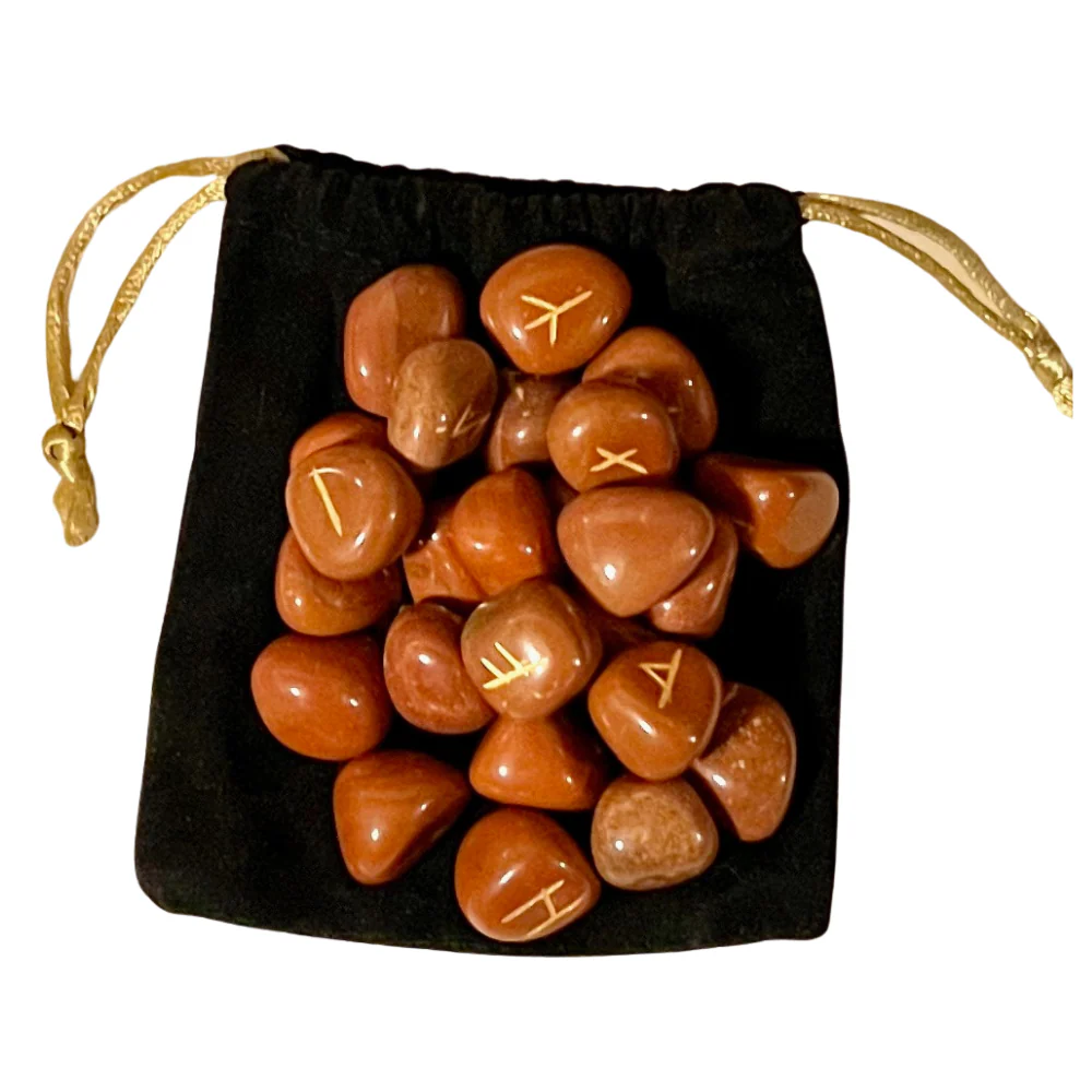 (image for) Red Jasper Runes with Pouch