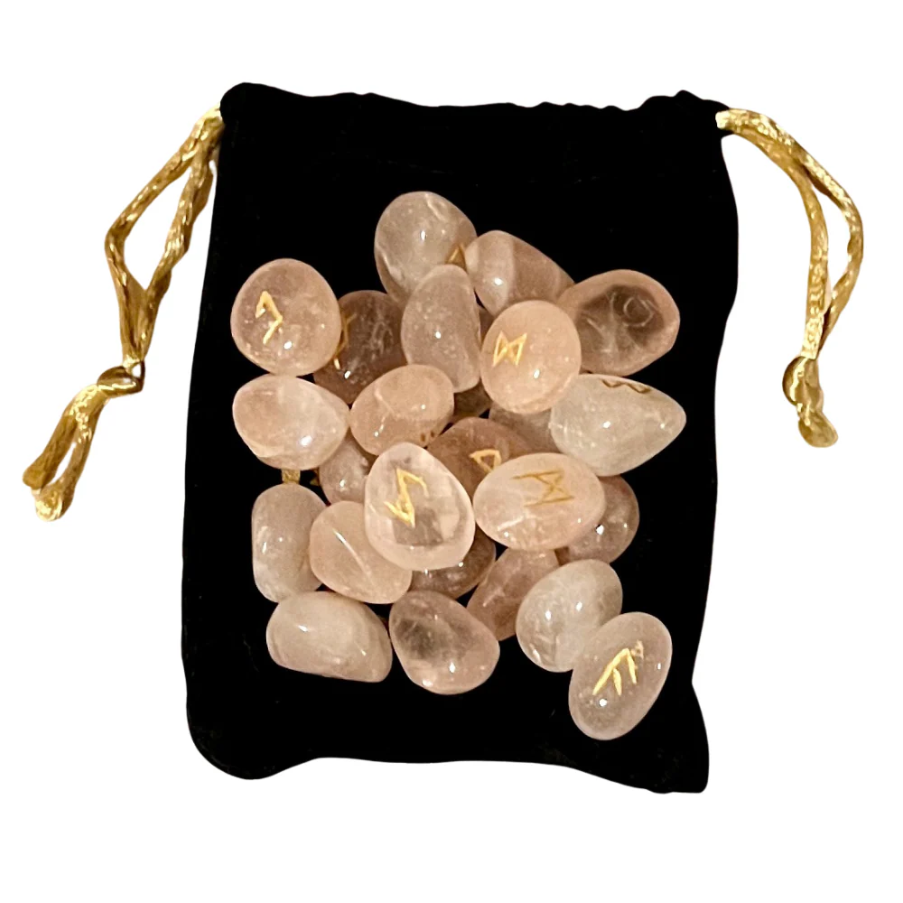 (image for) Rose Quartz Runes with Pouch